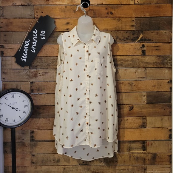 Label Rachel Rachel Roy women's bumble bee sleeveless tunic shirt size small - Picture 1 of 11